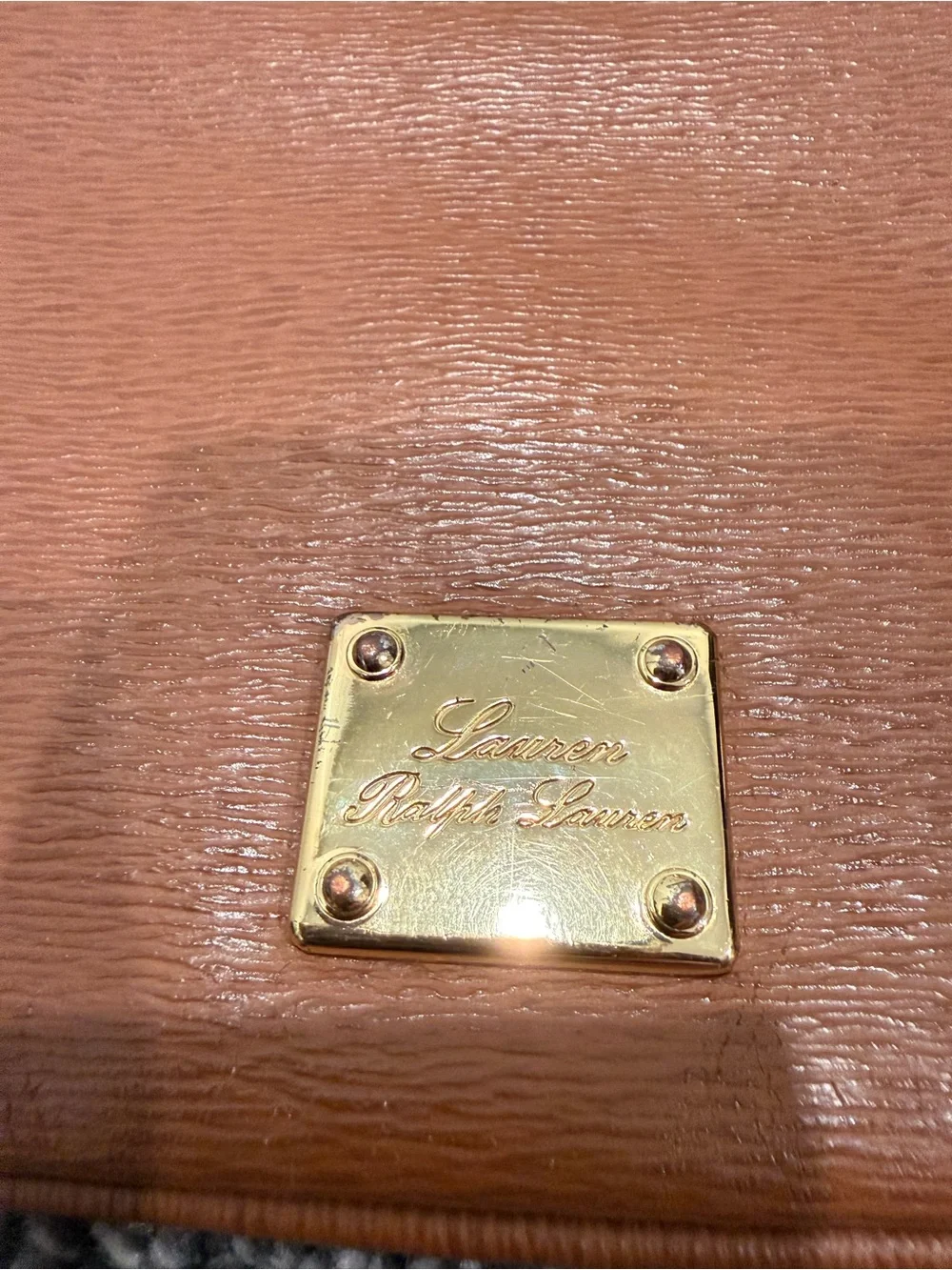Ralph Lauren Leather Crossbody Bag in Cognac